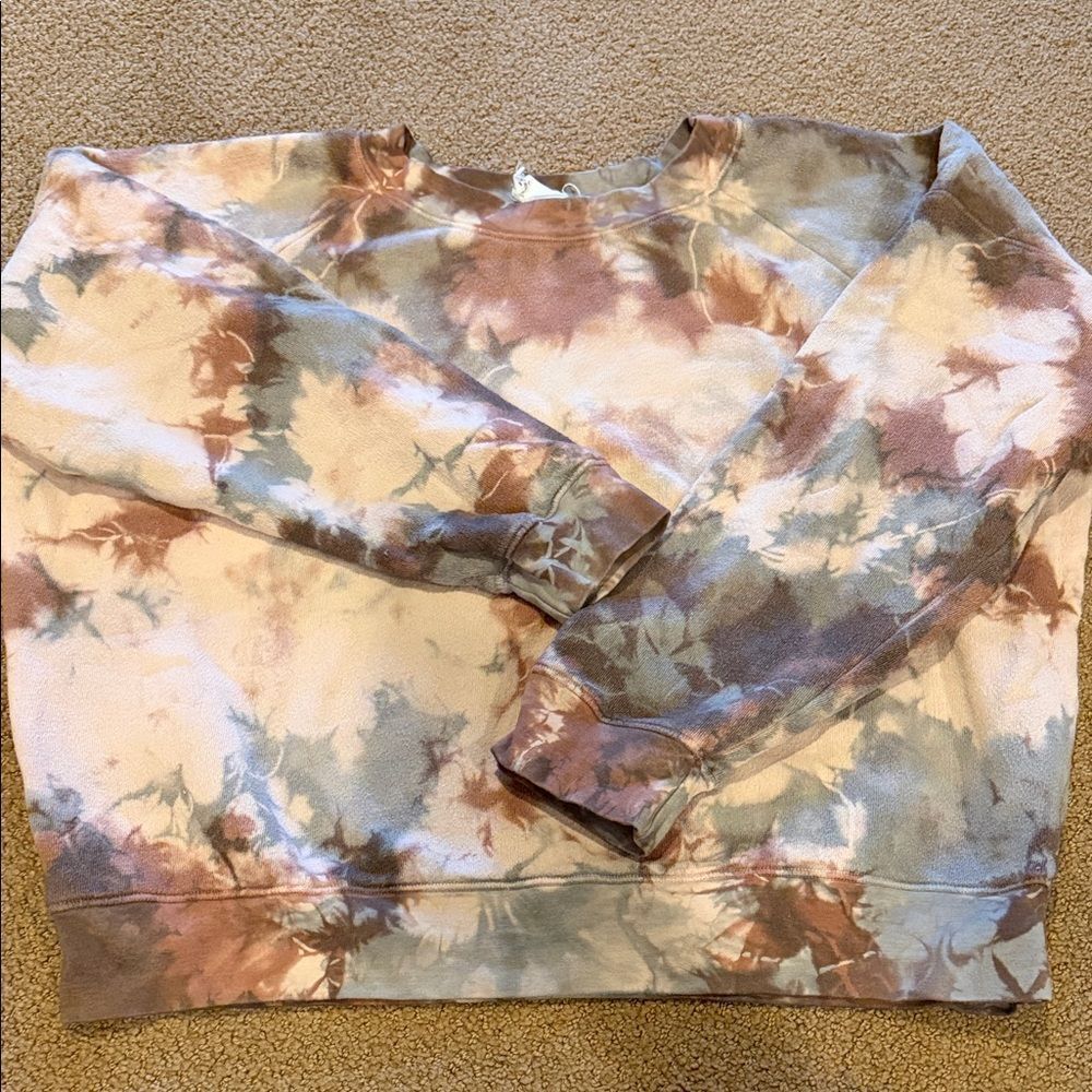 Project Social T Mauve & Grey Tie-Dye Crewneck Sweatshirt – Size L